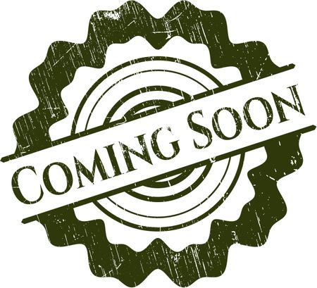 Coming Soon rubber grunge stamp
