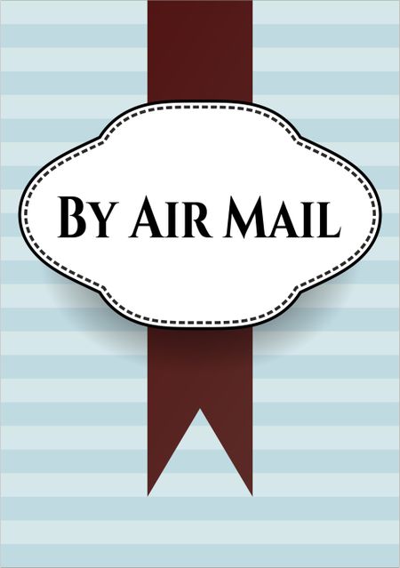 By Air Mail retro style card or poster