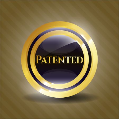Patented gold shiny badge