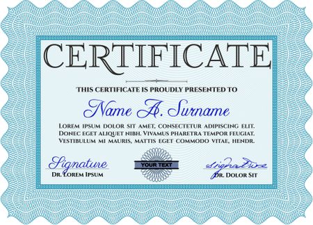 Diploma or certificate template. With background. Artistry design. Diploma of completion.