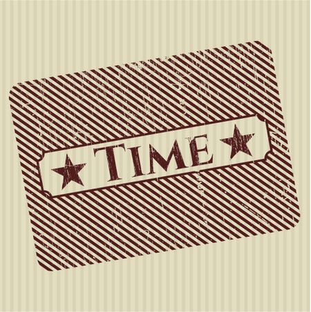 Time rubber stamp with grunge texture