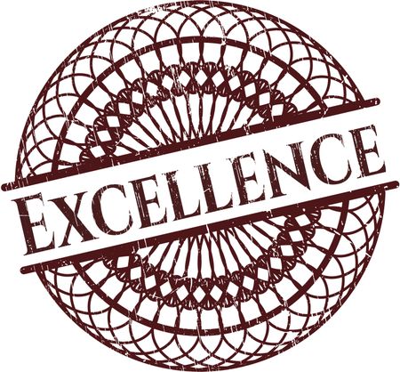 Excellence rubber stamp with grunge texture