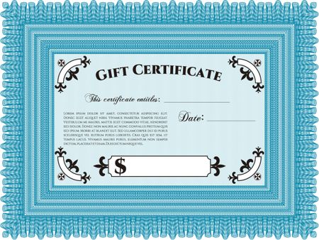 Vector Gift Certificate. With guilloche pattern and background. Detailed.Excellent design. 