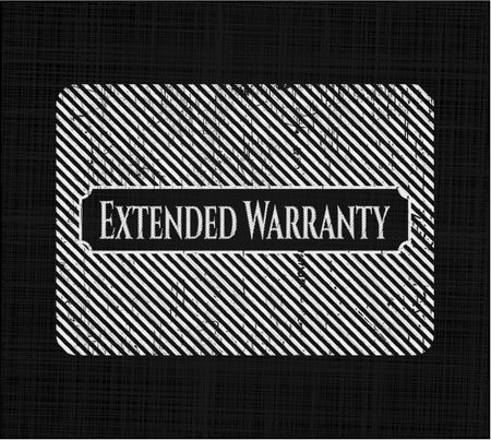 Extended Warranty chalkboard emblem written on a blackboard