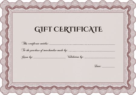 Gift certificate. Customizable, Easy to edit and change colors.Sophisticated design. With guilloche pattern. 