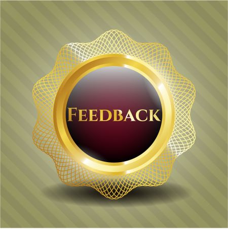 Feedback gold shiny badge