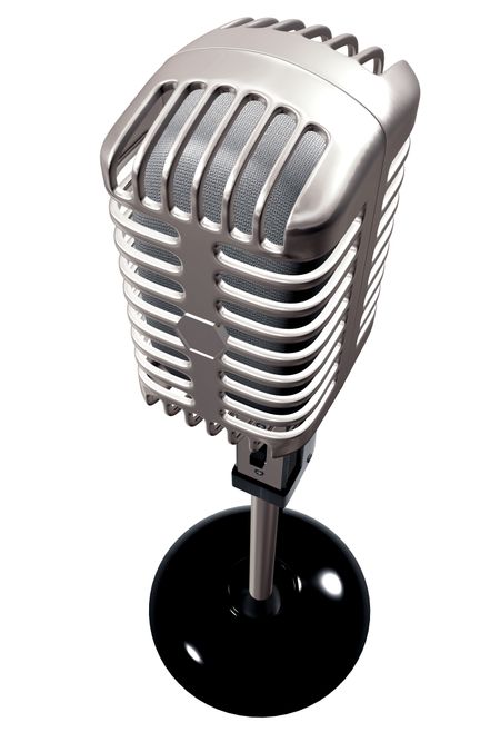 vintage microphone made in 3d – isolated over a white background