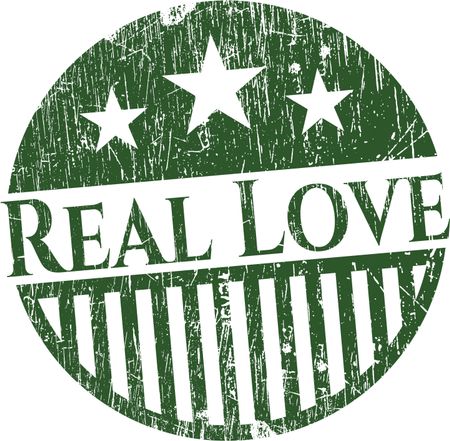 Real Love rubber seal with grunge texture