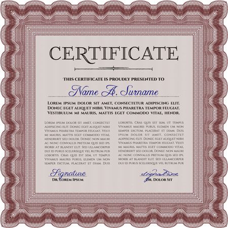 Diploma or certificate template. Money style.Complex background. Excellent design. 