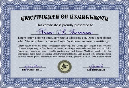 Sample Certificate. With background. Vector pattern that is used in money and certificate.Superior design. 