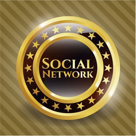 Social Network golden emblem