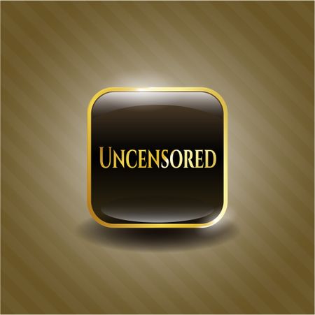 Uncensored gold badge or emblem
