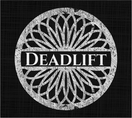 Deadlift chalkboard emblem written on a blackboard
