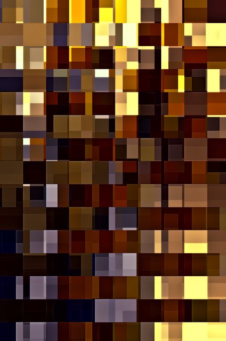 Multicolored mosaic of overlapping rectangles in rows and columns for themes of variety and multiplicity in decoration and background