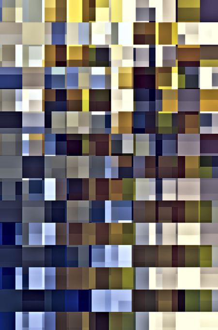 Kaleidoscopic multicolored abstract background of rows and columns of overlapping rectangles for urban and architectural themes of complexity, variety, multiplicity