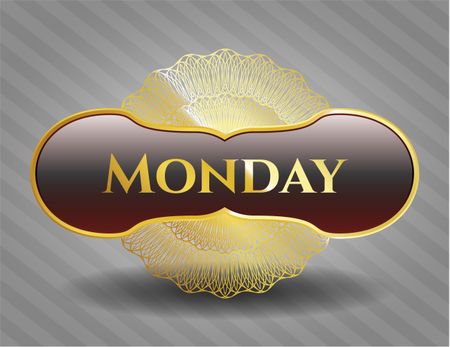 Monday gold badge or emblem