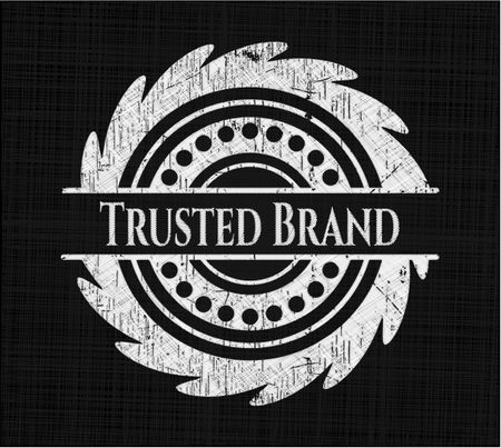 Trusted Brand chalkboard emblem written on a blackboard