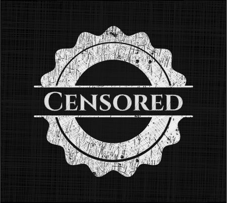 Censored chalkboard emblem