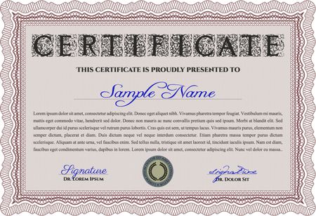 Certificate. Frame certificate template Vector.Lovely design. With complex background.