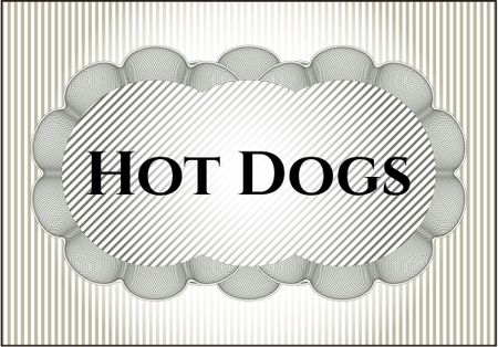 Hot Dogs retro style card or poster