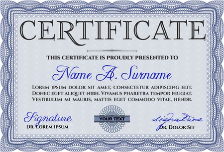 Sample Diploma. With quality background. Vector pattern that is used in money and certificate.Sophisticated design. 