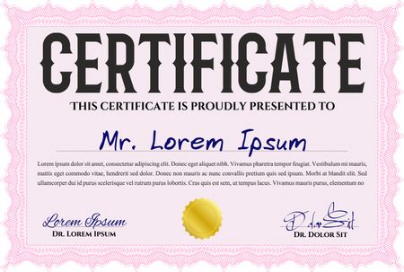 Diploma template or certificate template. Money style.Beauty design. With linear background. 