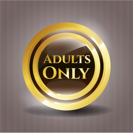 Adults Only golden emblem or badge