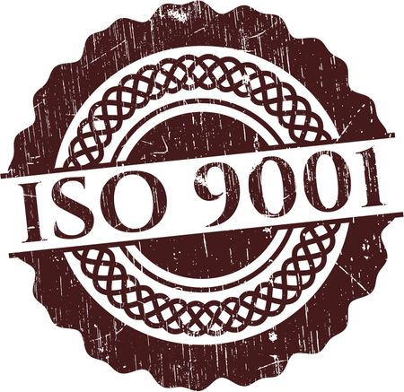 ISO 9001 rubber stamp with grunge texture