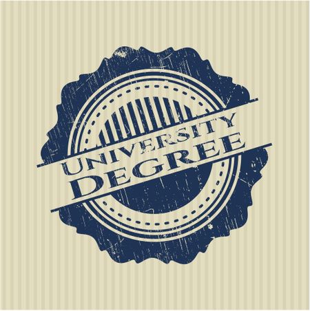 University Degree rubber stamp with grunge texture