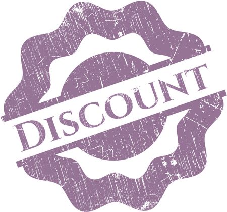 Discount rubber stamp with grunge texture