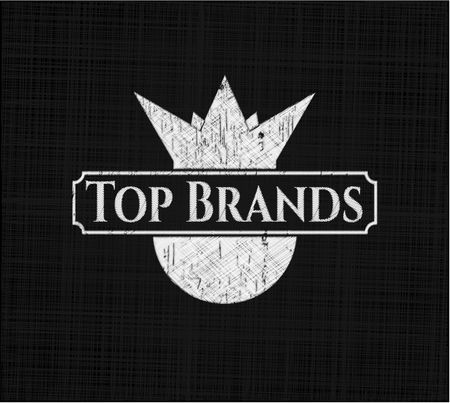 Top Brands written on a blackboard