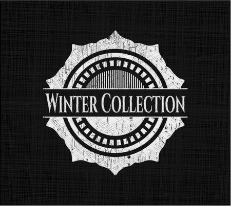 Winter Collection chalkboard emblem on black board