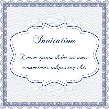 Formal invitation. Elegant design. Printer friendly. Border, frame.