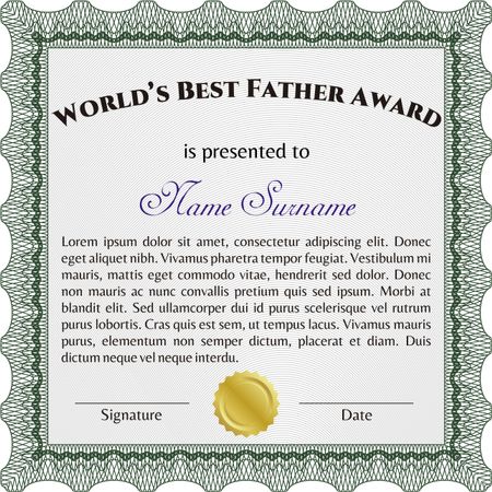 Best Dad Award Template. Elegant design. Easy to print. Customizable, Easy to edit and change colors.