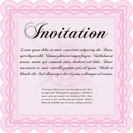 Vintage invitation. Complex background. Vector illustration.Cordial design. 