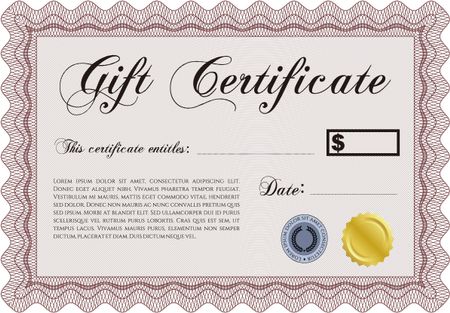 Retro Gift Certificate. Complex background. Excellent design. Customizable, Easy to edit and change colors.