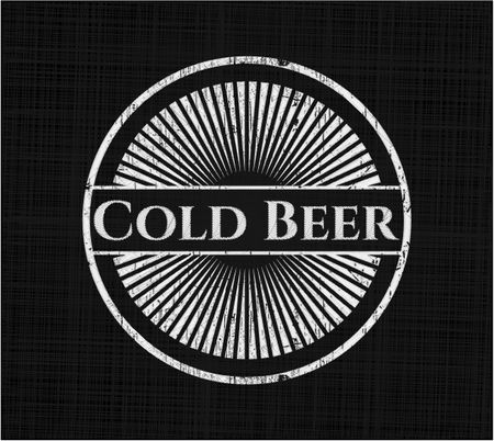 Cold Beer chalkboard emblem on black board