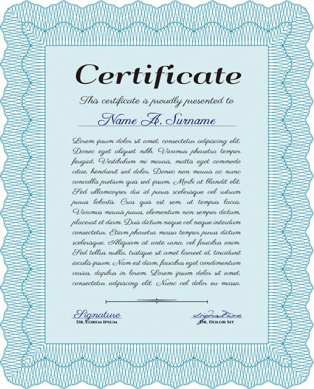 Sample certificate or diploma. With quality background. Vector pattern that is used in money and certificate.Nice design. 