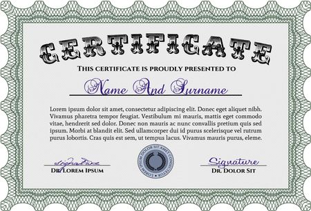 Diploma. Excellent design. Vector certificate template.With quality background. 