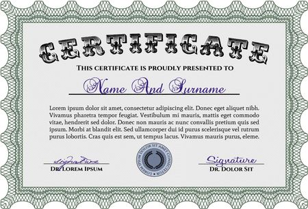 Diploma. Excellent design. Vector certificate template.With quality background.