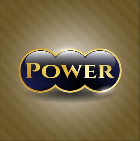 Power gold emblem or badge