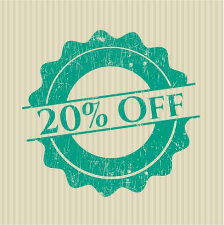 20% Off rubber stamp