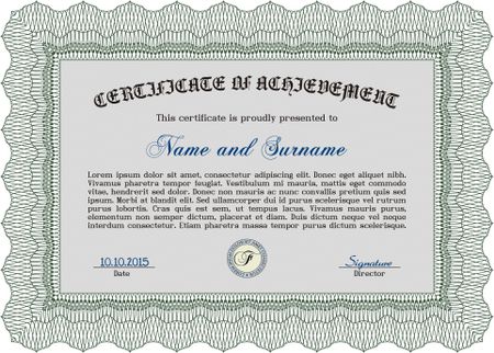 Diploma template or certificate template. Vector pattern that is used in currency and diplomas.With linear background. Cordial design. 