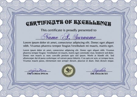 Certificate of achievement template. Printer friendly. Superior design. Frame certificate template Vector.