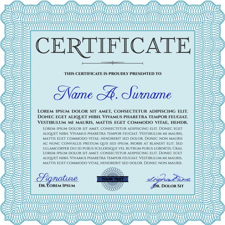 Certificate. With complex linear background. Artistry design. Detailed.