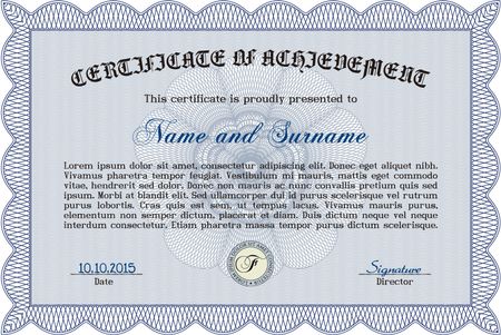 Sample Certificate. Border, frame.With complex background. Complex design. 