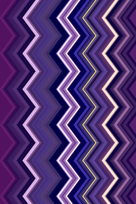 Varicolored flippable geometric abstract of vertical zigzags with much violet and blue, for decoration and background with motifs of variation and alternation