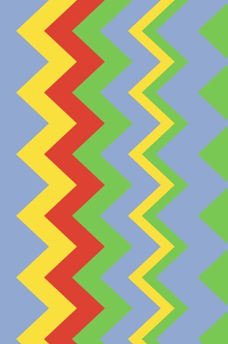 Bright four-color background of zigzags with art deco motif