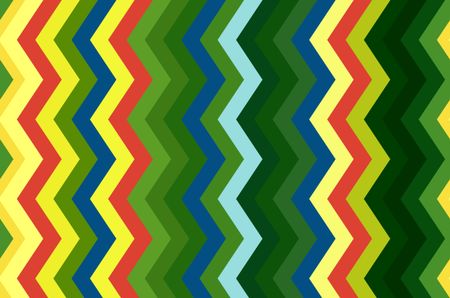 Multicolored pattern of contiguous vertical zigzag stripes for decoration and background with motifs of repetition, variation, synergy