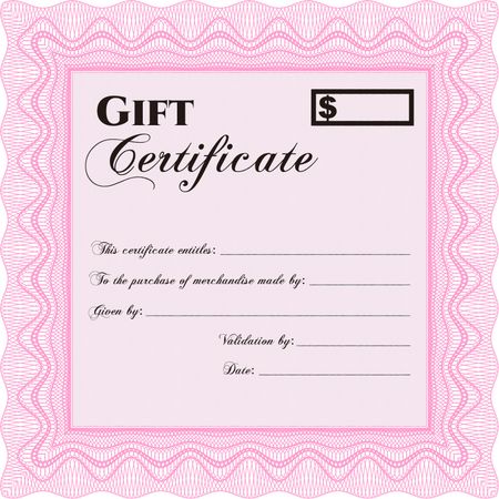 Formal Gift Certificate. Excellent complex design. With quality background. Vector illustration.